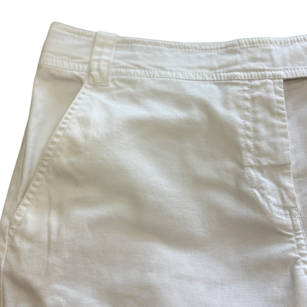 Tory Burch White Cotton Bermuda Shorts Sz 8  Stretch Classic Preppy Golf - Picture 4 of 10